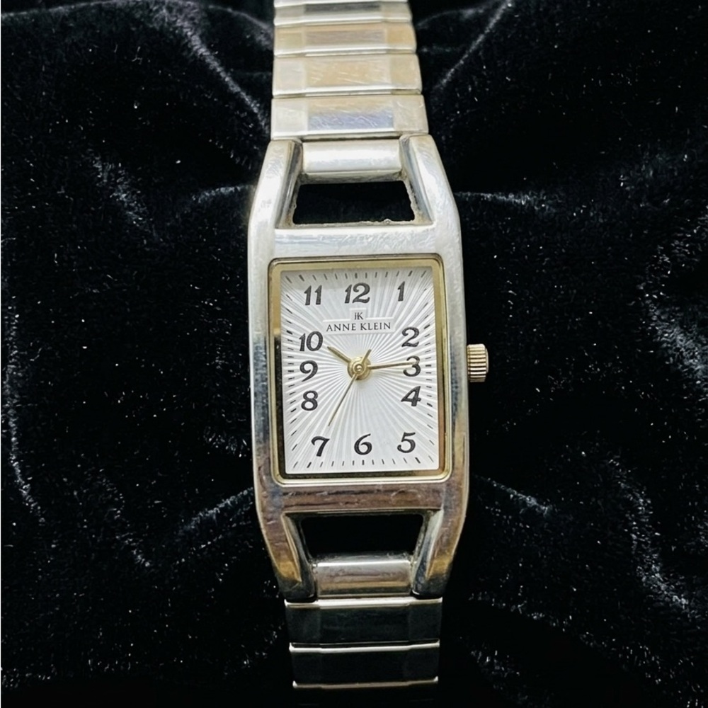 Anne Klein silver-tone rectangular case ladies qu… - image 1